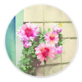 Vattenfärgsblommor Rosa Flowers Knopp