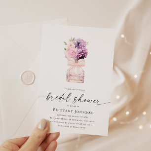 Vattenfärgsblommor Rosa Flowers Parfym Möhippa Inbjudningar