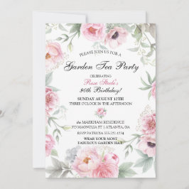 Vattenfärgsblommor, Rosa ros Inbjudningar