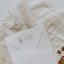 Vattenfärgsblommor Rustic Bröllop Adressetiketter Returadress Etikett