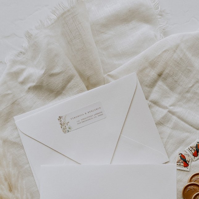 Vattenfärgsblommor Rustic Bröllop Adressetiketter Returadress Etikett (Skapare uppladdad)