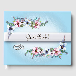 Vattenfärgsblommor Shine Bröllop Guest Bok