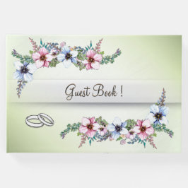 Vattenfärgsblommor Shine Bröllop Guest Bok