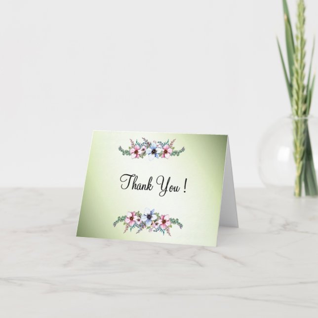 Vattenfärgsblommor Shine Tack blank insida Kort (Framsida)