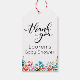 Vattenfärgsblommor, Tack Presentetikett