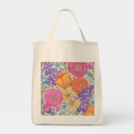 Vattenfärgsblommor Tote Bag Tygkasse