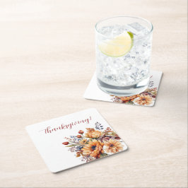 Vattenfärgsblommor- Underlägg Papper Kvadrat