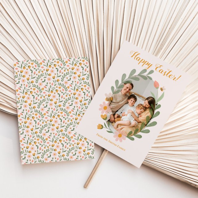 Vattenfärgsblommor Vår Påsk Julkort (Skapare uppladdad)