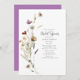 Vattenfärgsblommor Vild Flowers Inbjudningskort fö