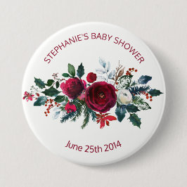 Vattenfärgsblommor Winter Burgundy Flowers Knapp