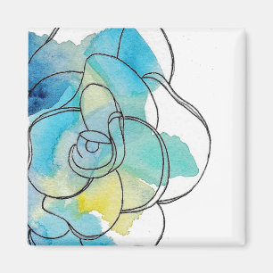vattenfärgsblomstermagnet magnet
