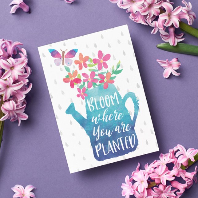 VattenfärgsBloom där du är planerad Kort (This fresh and stylish postcard sends just the right message to a friend or loved one who might need)