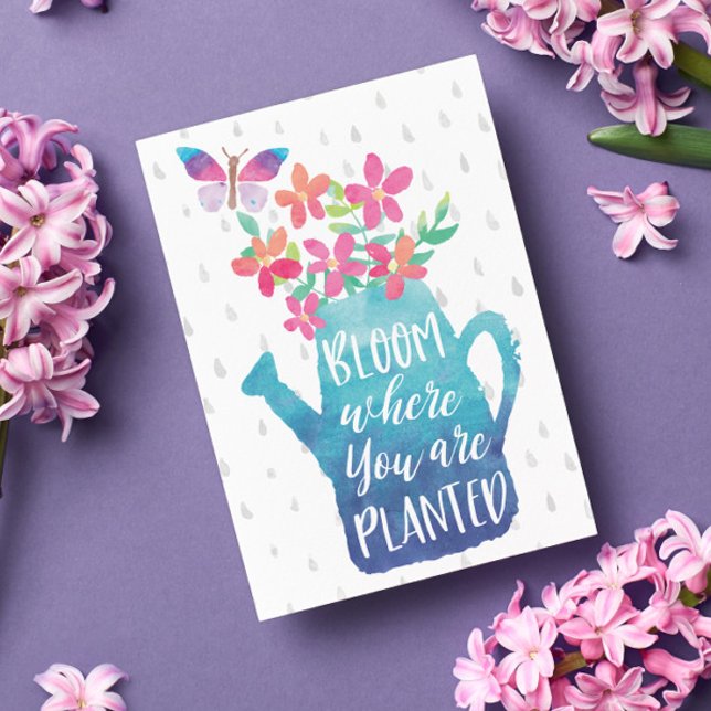 VattenfärgsBloom där du är planerad Vykort (This fresh and stylish postcard sends just the right message to a loved one who might need,)