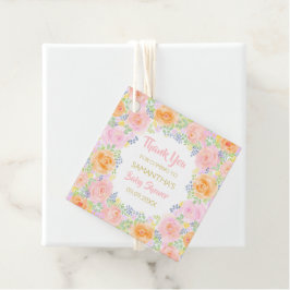 Vattenfärgsbloom för babyvisningsprogrammet Tack R Gåvor Etiketter