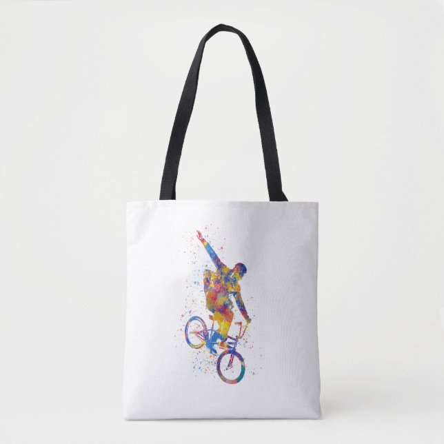 Vattenfärgsbmx-rider Tygkasse (Framsida)
