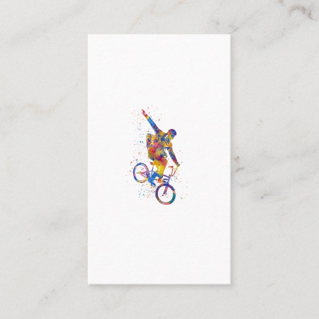 Vattenfärgsbmx-rider Visitkort (Framsida)