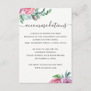 Vattenfärgsboho blommigt bröllop-rum QR Tilläggskort