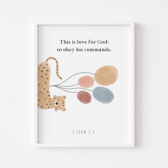 vattenfärgsboho-djur, bible verse poster (Skapare uppladdad)