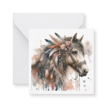 Vattenfärgsboho Horse Note Card