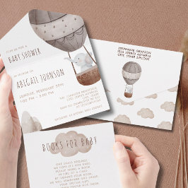 Vattenfärgsboho Luftballong Baby Shower