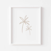 Vattenfärgsboho minimalist handflatan träd poster
