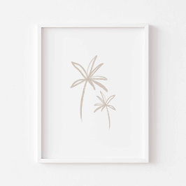 Vattenfärgsboho minimalist handflatan träd poster
