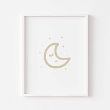 Vattenfärgsboho minimalist måne poster