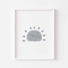 Vattenfärgsboho minimalist sol poster