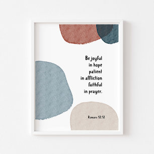 Vattenfärgsboho Romans 12:12 poster