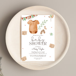 Vattenfärgsboho Shower Baby Shower Inbjudningar