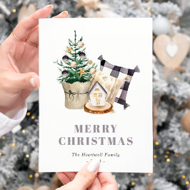 Vattenfärgsbonden Rustic-julen Helg Vykort