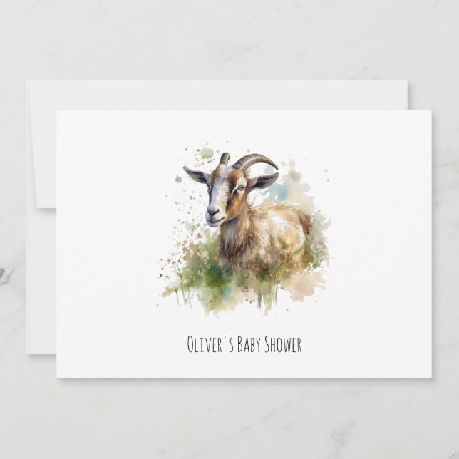 Vattenfärgsbondgett, anpassningsbar inbjudningar (Framsida)