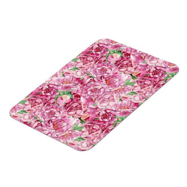 Vattenfärgsbor Rosa Peonies Magnet (Vänstra Sidan)