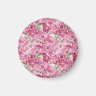 Vattenfärgsbor Rosa Peonies Magnet