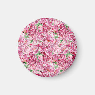 Vattenfärgsbor Rosa Peonies Magnet