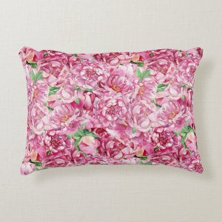 Vattenfärgsbor Rosa Peonies Prydnadskudde