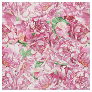 Vattenfärgsbor Rosa Peonies Tyg