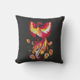 Vattenfärgsbrandfågel eller Phoenix Fantasy Creatu Kudde