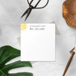 Vattenfärgsbränslelagare i Sol Ljusminds Ljudlärar Anteckningsblock<br><div class="desc">Mitt Anteckningsblock med vattenfärgen Sol Fueling Bright Minds Teacher är en underbar gåva till Din favoritlärare. Anpassa med en namn för en unik gåva. Läraranteckningar dynor gör underbara helgdag eller årsskiftet. Utformningen har min egen illustration av ett sol. Andra tillgängliga alternativ för Färg.</div>