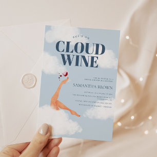 Vattenfärgsbrid på Cloud Vin Möhippa Inbjudningar