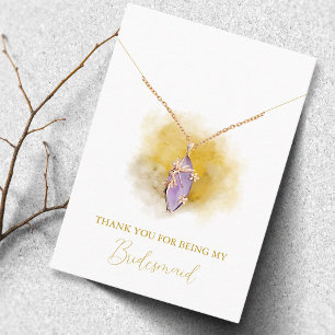 VattenfärgsBridesmaid Necklace-Visning Card Placeringskort