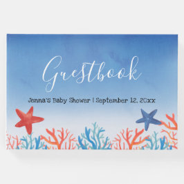 Vattenfärgsbrunnskoraller för havets babyskor gästböcker