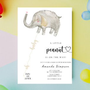 Vattenfärgsbubbla Elephant Baby Shower Inbjudningar