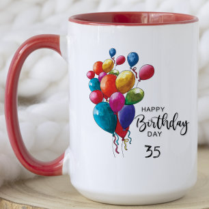 Vattenfärgsbubblor Grattis på födelsedagen Party Mugg