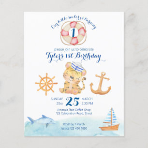 Vattenfärgsbudget för marint segeltema