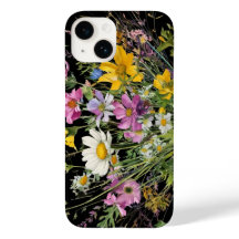 Vattenfärgsbukett på svart bakgrund