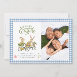 Vattenfärgsbunnier, Cute Family Photo Påsk Card Inbjudningar