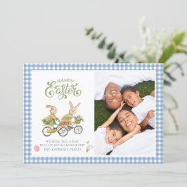 Vattenfärgsbunnier, Cute Family Photo Påsk Card Inbjudningar