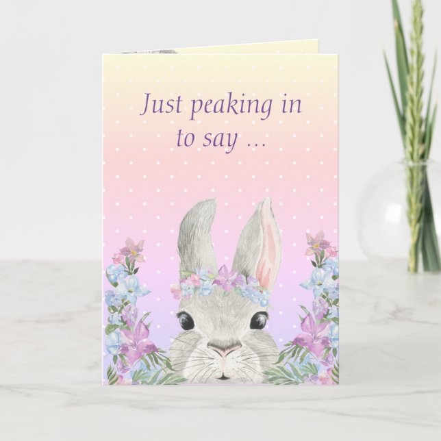 Vattenfärgsbunnier i Blomsterträdgårdar - Påsk-kor Kort (Framsida)