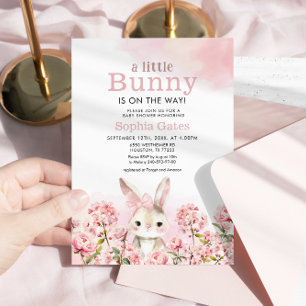 Vattenfärgsbunny är på Way Baby Shower Inbjudningar